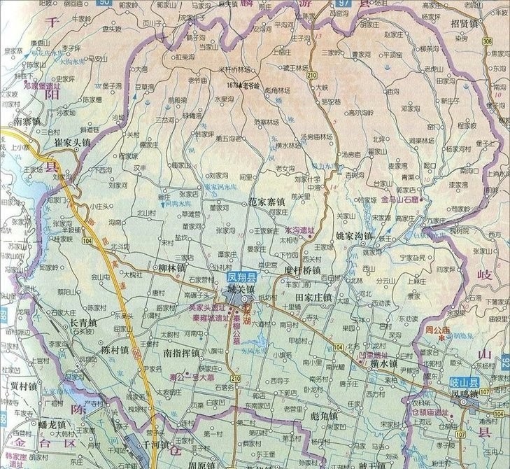 陕西凤翔县地图