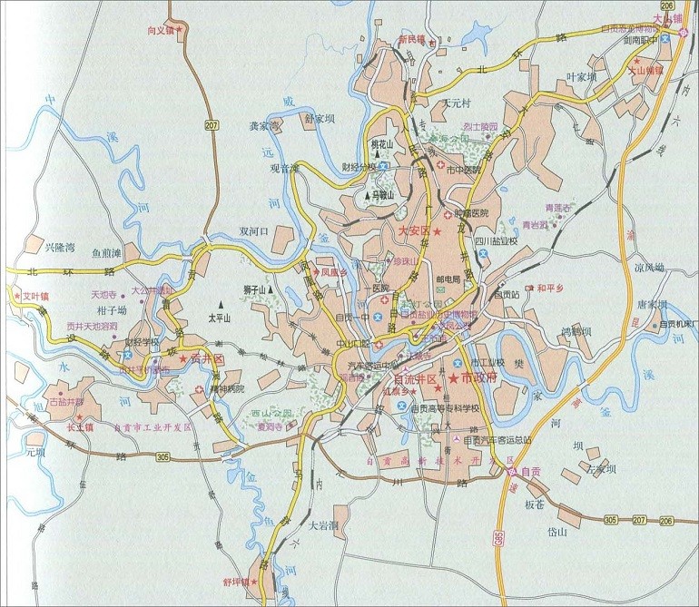 自贡地图全图高清版下载