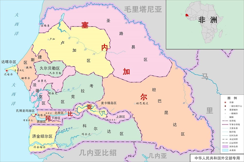 塞内加尔地图高清中文版(1)